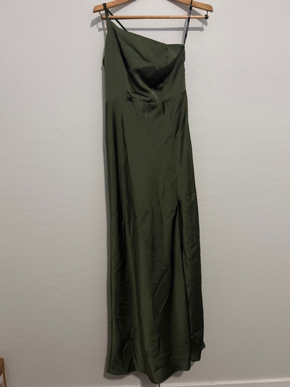Birdy Grey Olive Satin Cowl Maxi Dress